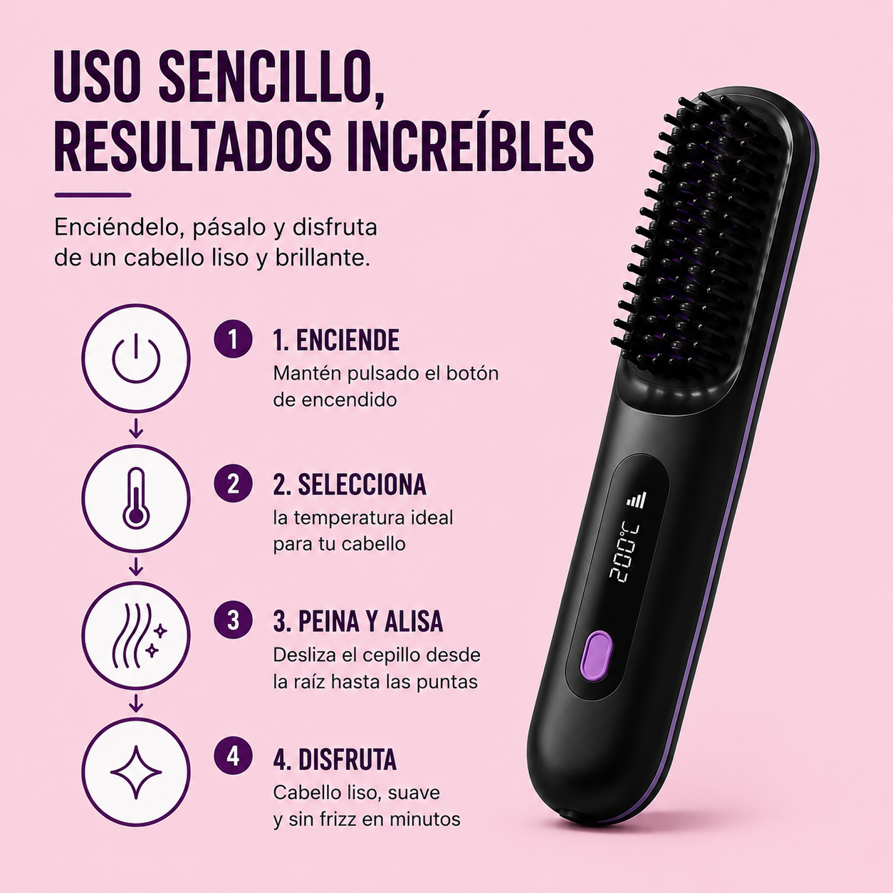 Cepillo Alisador - Liso en menos de 5 minutos